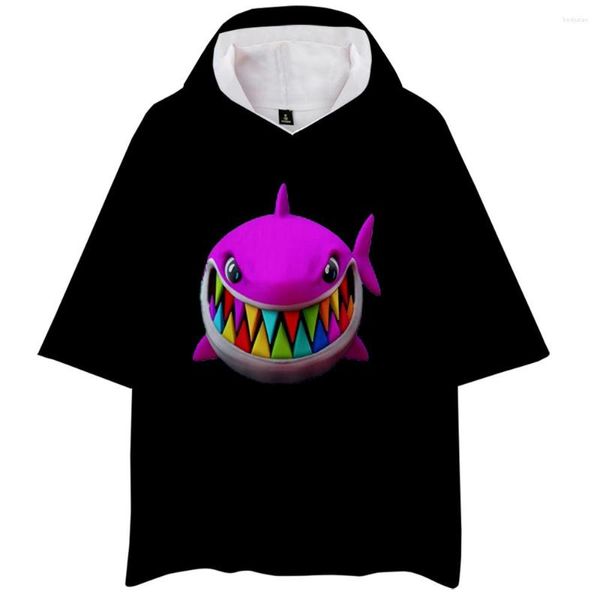 Magliette da uomo Stampa 3D 6IX9INE T-shirt con cappuccio Uomo Donna Top Estate Hip Hop Tees Casual Ragazzi Ragazze Felpa con cappuccio nera