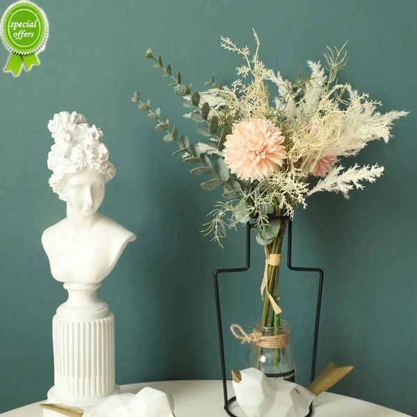 NUOVO 1 pacchetto fai -da -te pompon fiori artificiali tessuti pompon bouquet decorazioni per la casa accessori per la festa di matrimonio scrapbook finte piante