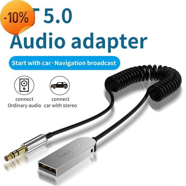 New Bluetooth v5.0 Aux Adapter Dongle USB до 3,5 -мм автомобильного автомобиля Audio Aux Bluetooth 5.0 Комплект HandsFree для автомобильного приемника BT -передатчик