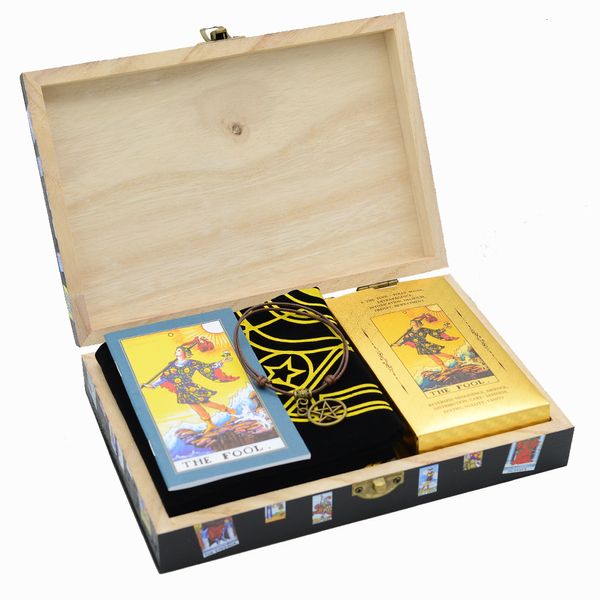Açık hava oyunları aktiviteleri altın folyo 12 7cm ahşap kutu pvc su geçirmez aşınma dirençli satranç tahta oyun kartı hediye seti lüks 230616