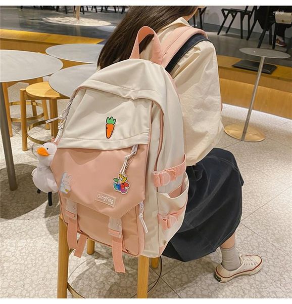 Rucksack Schultasche Weiblich Koreanisch 2023 Campus Kleine Frische Junior High School Freizeit Nylon Schönes Mädchen