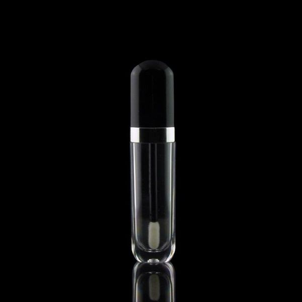 8 ml leere Lipgloss-Röhrenbehälter, transparente, nachfüllbare Mini-Lippenbalsamflaschen mit Lippenpinsel, schwarzer Deckel für Lippenproben, Reisen, Split Chargi Kacx