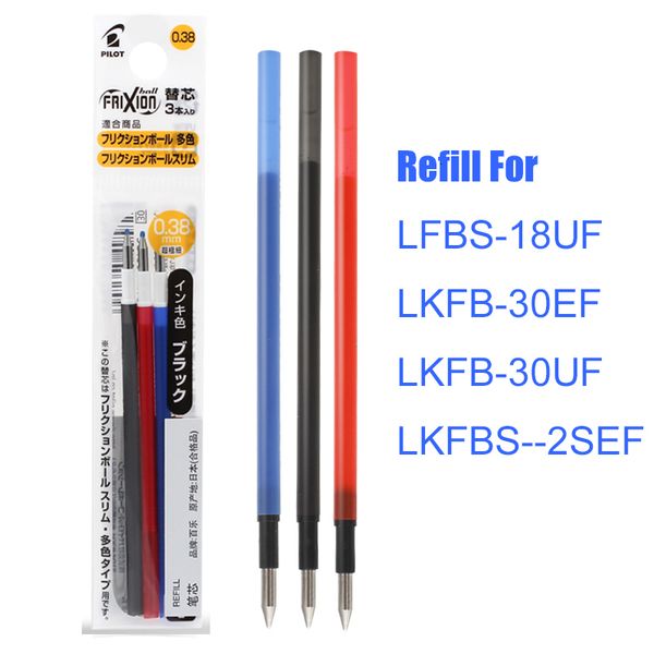 Canetas de gel LifeMaster 6 recargas/lote Pilot FriXion Ball Slim Gel Pen Refill - 0,38 mm para Pilot LFBS-18UF Japanese Stationery LFBTRF30UF 230615