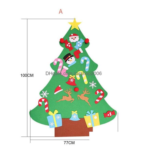 Decorações de Natal 3 Tipos de Árvore de Feltro Diy Parede Boneca Janela Suprimentos Festivos de Natal Drop Ship 110185 Entrega Casa Jardim Festa Dhkuy