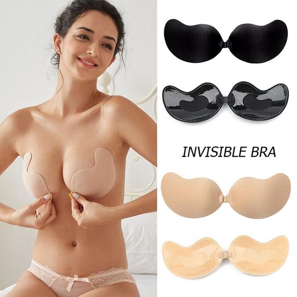 Pettorale 1PC Forma Adesivi pettorali in silicone Sollevare Reggiseno nudo Petali pettorali autoadesivi senza spalline Cuscinetto invisibile Underware 230615