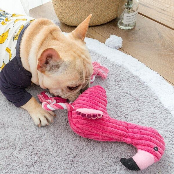 Pet köpek gıcırtılı oyuncaklar interaktif sevimli hayvan flamingo şekli köpek çiğneme oyuncak eğitim ürünleri yavru ses oyuncakları küçük meduim için