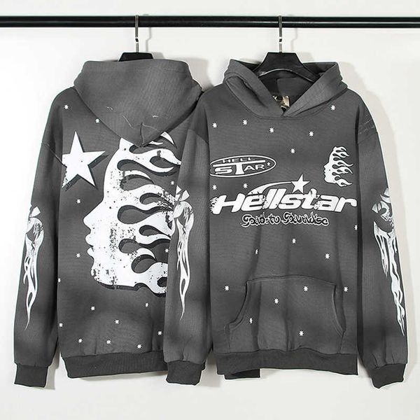 Neue Herren Hoodies Sweatshirts Red Hellstar Hoodie Hohe Qualität Plus Samt Hellstar Gedruckt Street Fashion Hip Hop Lose Sportswear Paar s2