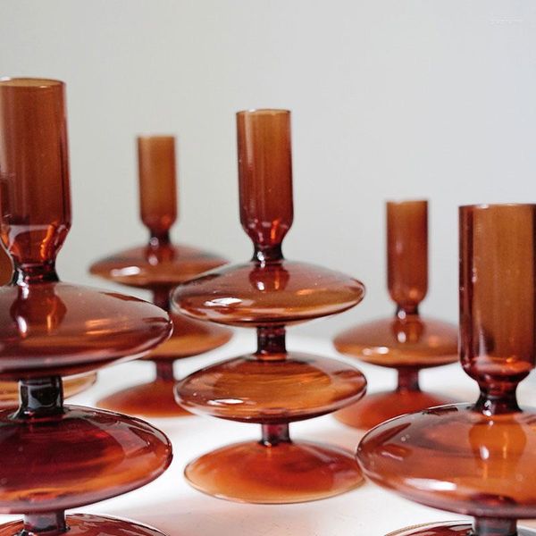 Kerzenhalter, 1 Stück, Kerzenhalter aus Glas, stilvolles Design, ideal für Hochzeiten, Heimdekoration, Partys, Tischdekoration, Geschenke