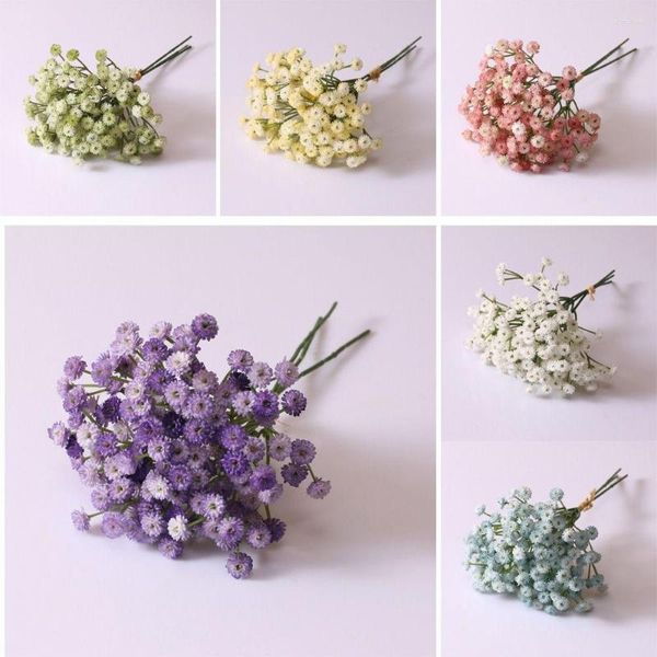 Dekoratif Çiçekler Po Ders Çiçek Düzenlemesi Küçük Daisy Sahte Yapay Sahte Bitkiler Gypsophila