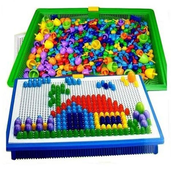 3D Bulmaca 296pcsset Yaratıcı Mozaik Oyuncak Hediyeleri Çocuk Tırnak Kompozit Resim Bulmaca Mantar Kiti Toys TY0010 230616