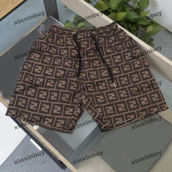 xinxinbuy Männer Frauen Designer Shorts Hose Doppelbuchstaben Druckmuster Roma Frühling Sommer Weiß Schwarz Khaki Braun XS-L