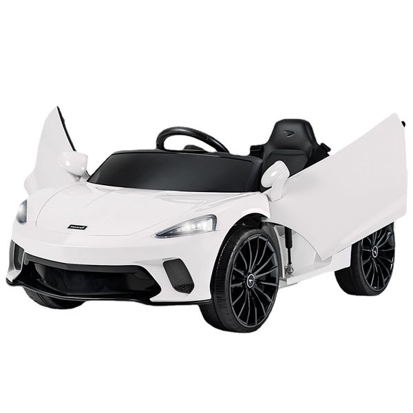 Funtok McLaren GT 12V Kids Electric Ride on Toy Car com espaço de armazenamento de controle remoto e função de lembrete de bateria fraca
