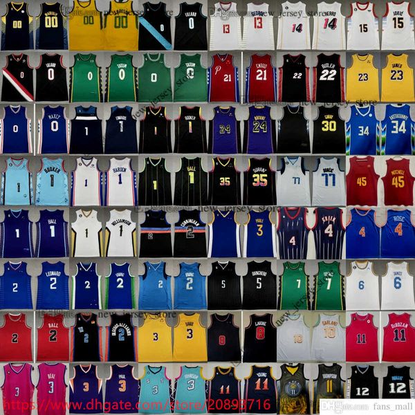 Stephen 30 Curry Giannis 34 Antetokounmpo Basquete Jerseys 2023 Novo com 6 Patch 35 Kevin 45 Donovan Durant Luka Kyrie Mitchell Irving 77