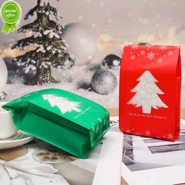 Nuovo sacchetto dell'albero di Natale da 50 pezzi Sacchetto regalo di Capodanno Sacchetti regalo di plastica di Natale Sacchetto di imballaggio per biscotti caramelle Decorazione natalizia