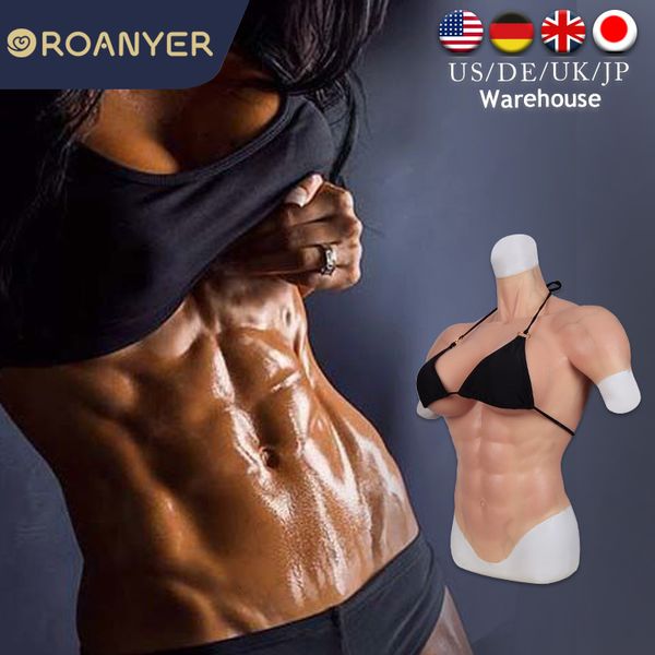 Forma de peito Roanyer Terno muscular masculino para cosplay Boobs falsos Formas de peito D Cup Crossdresser Trajes realistas de barriga de macho Drag Queen 230615