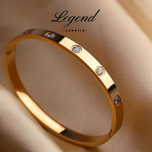 Hohe Version Karte C Schnalle Titan Stahl Roségold Paar Mode Armband Mesh rot zehn Diamanten eingelegt