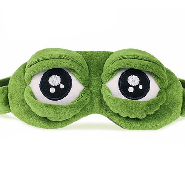 Massaggiatore facciale 3D Sad Frog Sleep Mask Natural Sleeping Eyeshade Cover Ombra Eye Patch Donna Uomo Soft Portable Blindfold Travel Eyepatch 230615