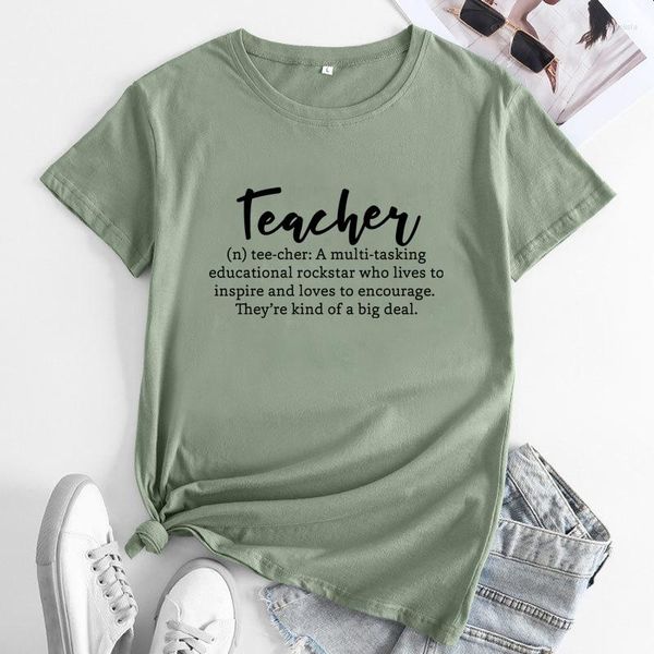 Camiseta Feminina Teacher Definition T-shirt Engraçada Appreciation Camiseta Top Sassy Life Gift Camiseta Camiseta