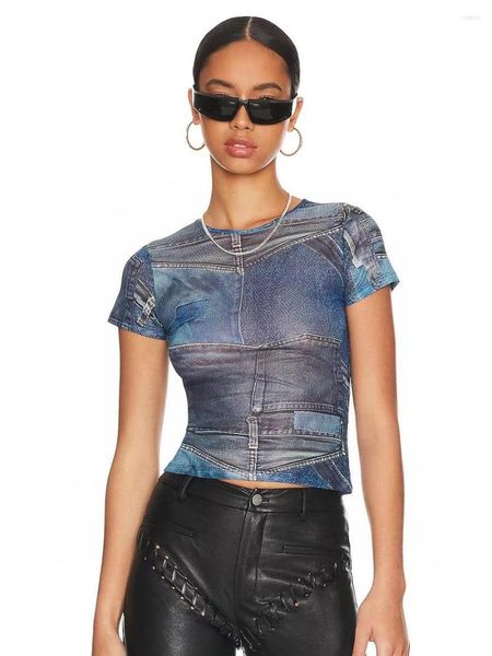 Magliette da donna 2023 Camicia da donna alla moda Stampa 3D Collant -camicia Abbigliamento Y2K Reggiseno superiore a maniche corte di alta qualità