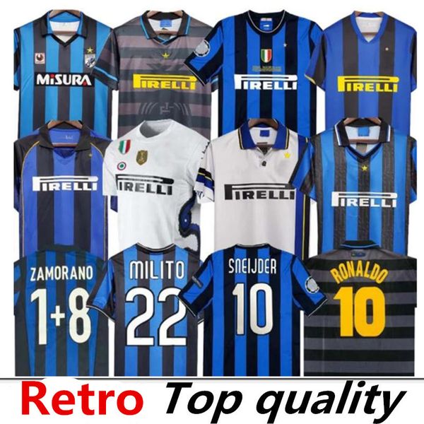 финал 2009 MILITO SNEIJDER ZANETTI Retro Soccer Джерси Eto'o Football 97 98 99 02 03 Djorkaeff Baggio ADRIANO MILAN 10 11 07 08 09 BATISTUTA Inters Zamorano форма