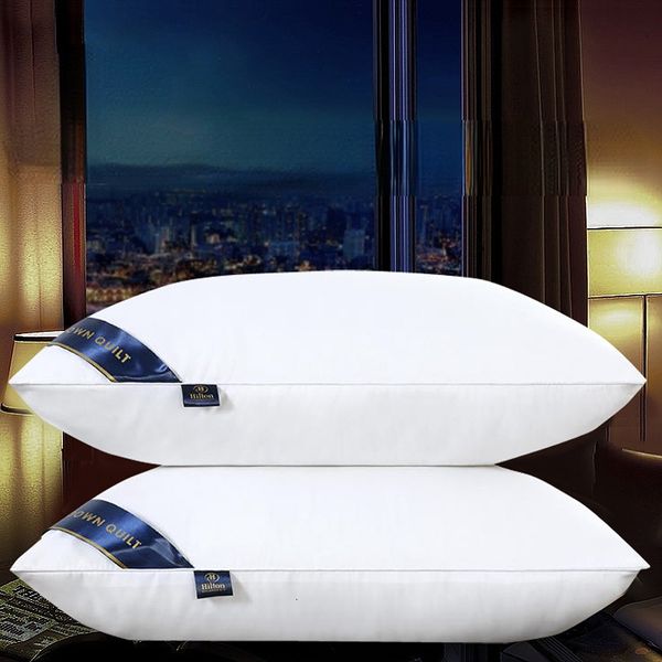 Cuscino 100 Cotone Camera da letto Letto Dormire Cervicale Middlehigh Nucleo Smerigliato Ispessito Copripiumino lavabile in lavatrice Bianco p230615