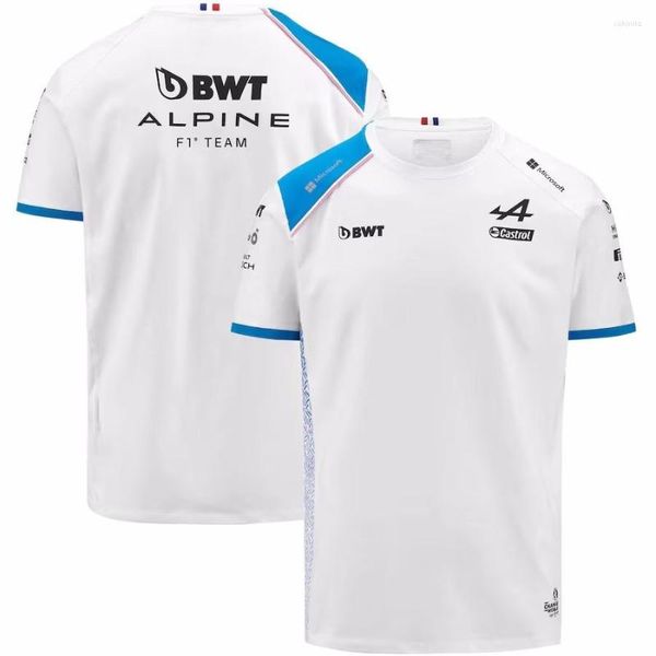 Erkek Tişörtleri 2023 Formula One Racing Suit Alpine Takımı Erkekler Kısa Kollu T-Shirt Nefes Boş Zaman