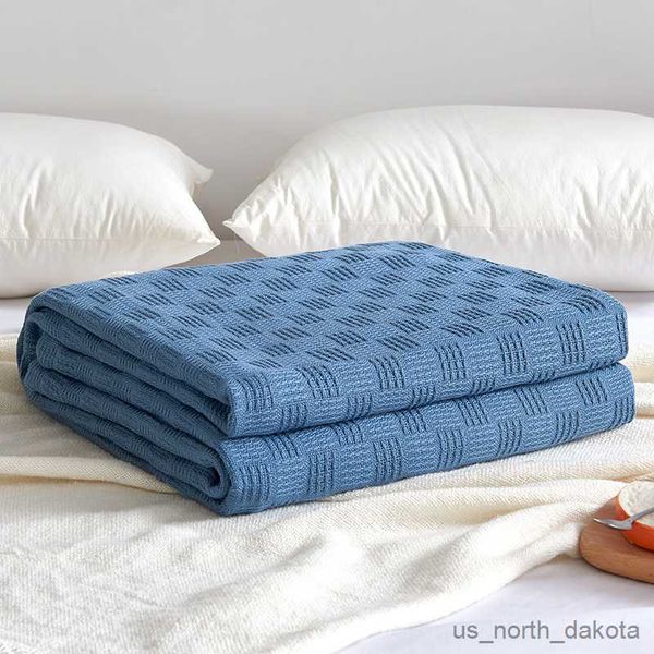 Decke aus reiner Baumwolle, Handtuchdecke für Erwachsene, Studenten, superweiche Bettüberwurfdecke, Sommersofa, Büro, R230616