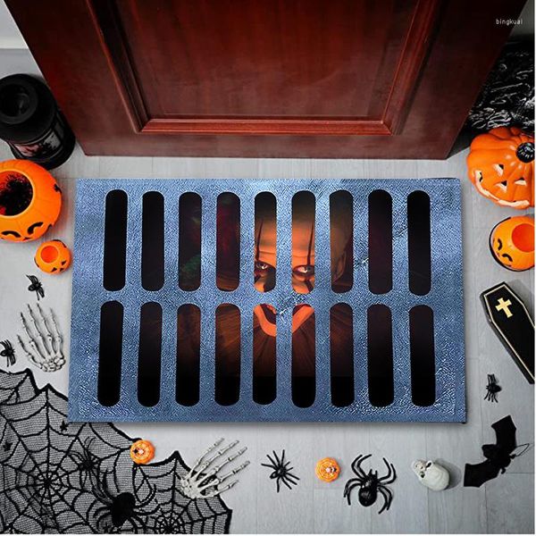 Carpets 3D Visual Clown Grimace Floor Mat Sewer Manhole Cover Door Entry