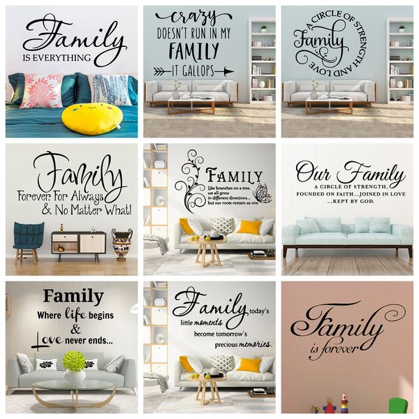 Beauty Family is Forever Quote Adesivo Art Vinyl Stickers Decor Soggiorno Camera da letto Adesivo rimovibile Murale