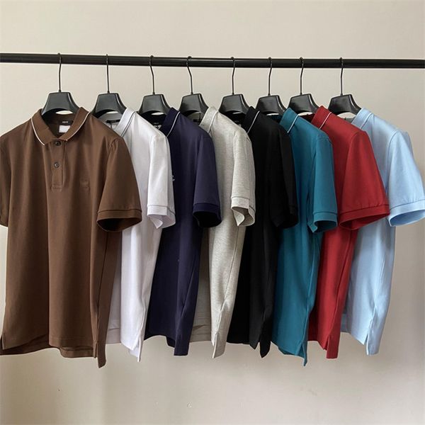 8 Farben CP Revers-Poloshirt, lässiges Kurzarm-Poloshirt aus Stretch-Perlenbaumwolle M-XXL