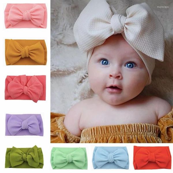 Haarschmuck Säugling geborenes Baby Stirnband Polyester Kopfbedeckung Großer Bogen für Kind Schleife Turban Kinder elastisches Headwrap