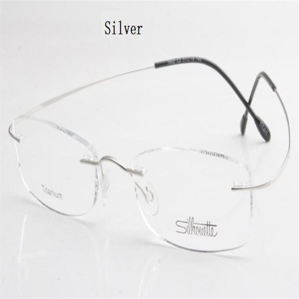 Óculos Ópticos Sem Aro de Titânio Silhouette Luxurybrand Armação Sem Parafuso Óculos de Prescrição com Bax 85649292172