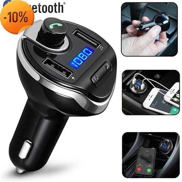 Novo Transmissor FM Aux Modulador Bluetooth Handsfree Car Kit Car Audio MP3 Player Dual USB Car Charger com 3.4A Quick Charge