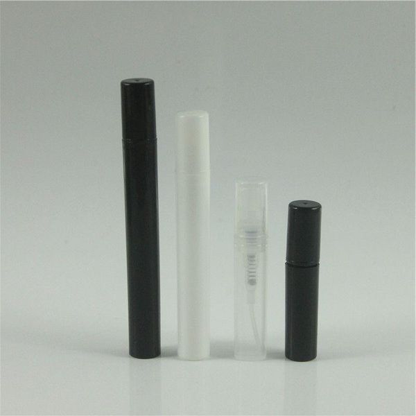 2/3/4/5 ml Schwarz Klar Weiß Kunststoff Sprühflasche Kleine Zerstäuber Parfümflaschen Crimp Neck Kunststoff Parfümflasche Udibm