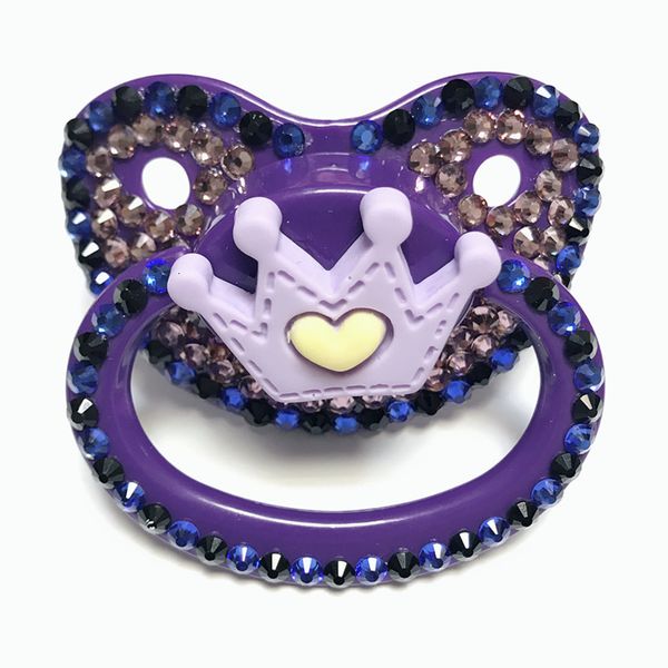 Baby Teethers Brinquedos MIYOCAR linda chupeta roxa feita à mão para adulto tamanho adulto bonito joia chupeta manequim silicone coroa mamilo 230615