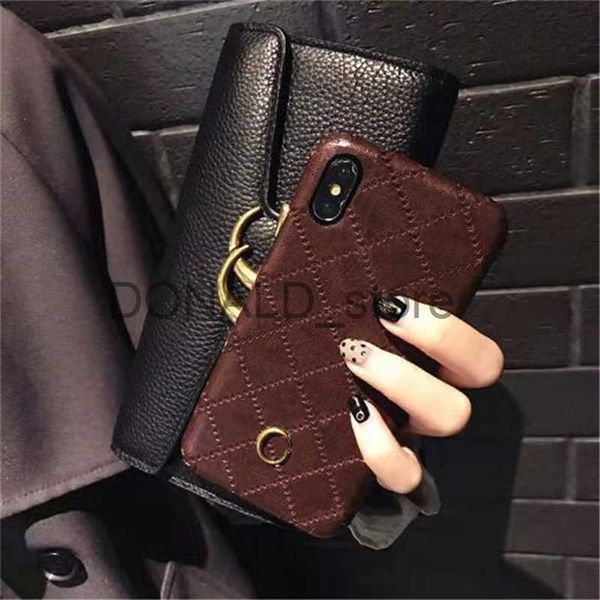 Cell Cell 7 Colors Fashion Cell Leather Plaid Phones Brand Luxury Designer Mens Women Iphone 14 13 11 12 Pro 7 8 XS J230616