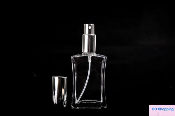 Atacado Frasco de Perfume de Vidro Quadrado 50ml Vazio Parfum Spray Transparente Embalagem Garrafas Recarregáveis Atomizador All-match