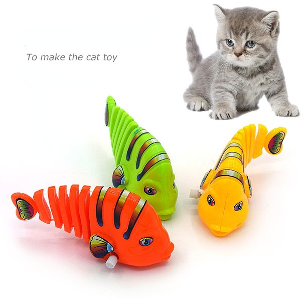 Pet Cat Toy Spring Swing Fish Hair Fish Tease Cat Pet Giocattolo di plastica Pet Cat Toys Prodotti per animali domestici interattivi per gatti