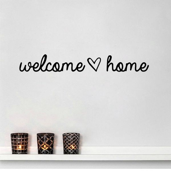 Wandaufkleber „Welcome Home“ aus Vinyl, Wandkunst, Wohnzimmer, Schlafzimmer, Wandaufkleber, Heimdekoration, Poster, DIY-Dekoration