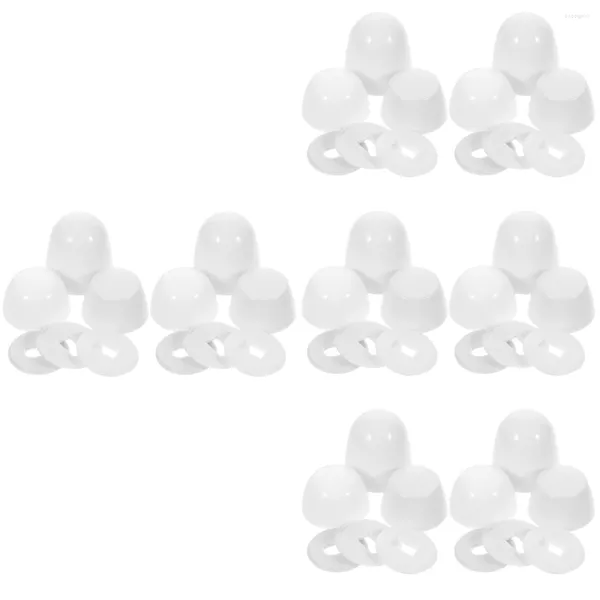 Ganci 8 Set Rotondi Coprisedile Coprivaso Vite Copribulloni Decorativi Pavimento Plastica Tappi Universali Abs Bianco