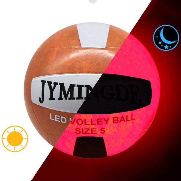 Palle che si illuminano al buio Pallone da pallavolo LED Luminoso Gomma Misura 5 Allenamento Impermeabile Luminoso Spiaggia 230615