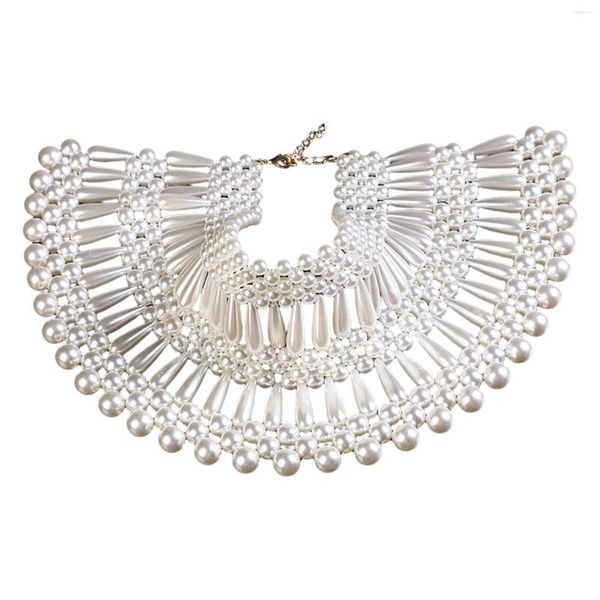 Anhänger Halsketten Imitation Perle Halskette Bib Choker Schmuck Für Kleid Hochzeit Party Kostüm Zubehör