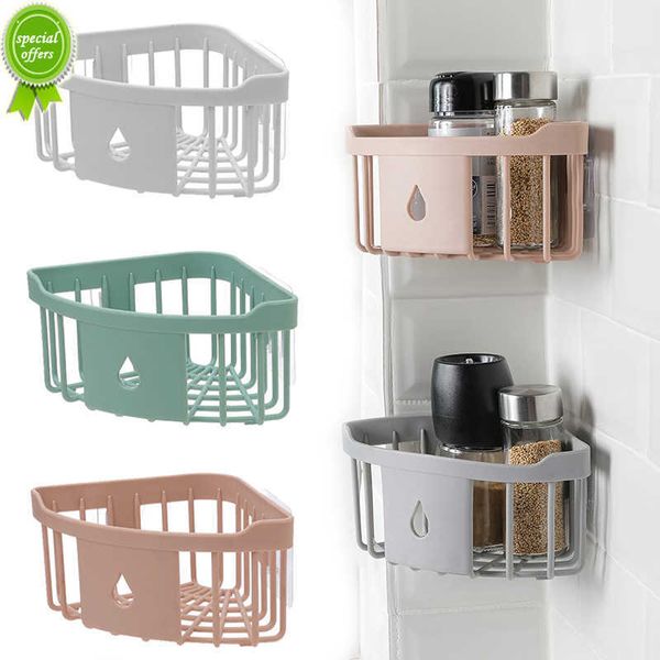 New Kitchen Sink Drain Rack Wall Mounted Corner Storage Rack Bagno Sapone Drainer Shelf Portasciugamani Organizer da cucina Accessori