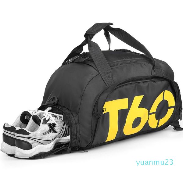 T60 nova bolsa de ginástica esportiva masculina feminina fitness à prova d'água ao ar livre espaço separado para sapatos bolsa mochila ocultar mochila22