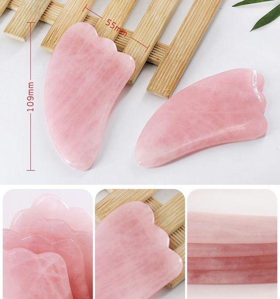 Tamax JD015 Rosenquarz rosa Jade Guasha Brett Naturstein Schaber Chinesische Gua Sha Werkzeuge für Akupunktur Drucktherapie schnelles Schiff ZZ