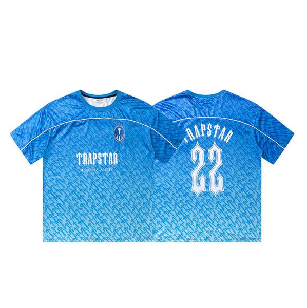 Trapstar T-Shirts Herren Fußballtrikot T-Shirt Damen Sommer Casual Lose Schnelltrocknende T-Shirts Kurzarm Tops Tidal Flow Design 664ess