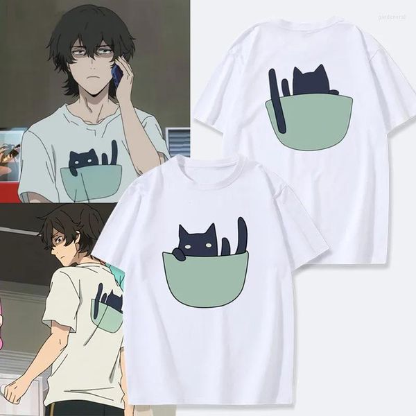 Erkek Tişörtleri Anime Buddy Daddies Rei Suwa Karikatür Beyaz T-Shirt Cosal örgü kumaş erkekler Kyuutarou Kugi Miri unasaka cutecore üstleri tişört