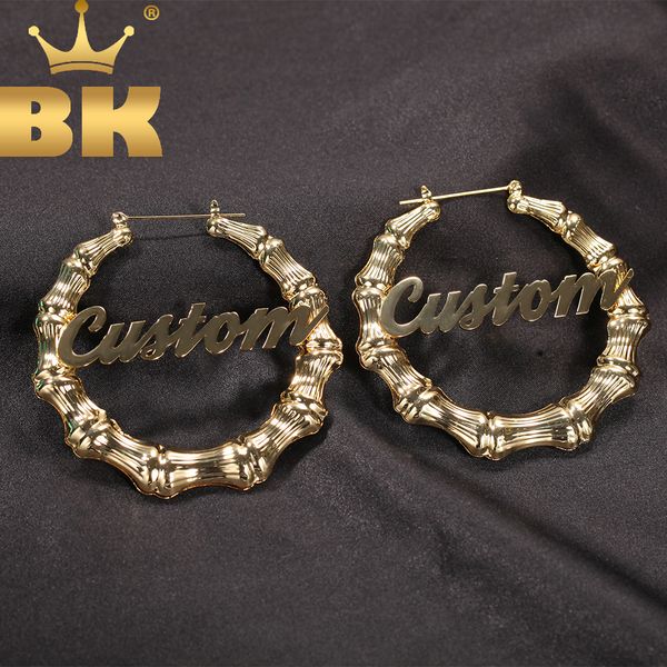 Lustre Pendurado THE BLING KING Brinco com Letras Personalizadas Brinco de Coração Inoxidável para Mulheres Brincos de Argola Grande de Acrílico Acessórios da Moda Jóias 230615