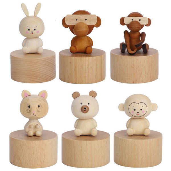 Oggetti decorativi Figurine Animali Carillon in legno a orologeria Bambini Amico Regalo di compleanno creativo Regali di festa Accessori Decorazione domestica 230615