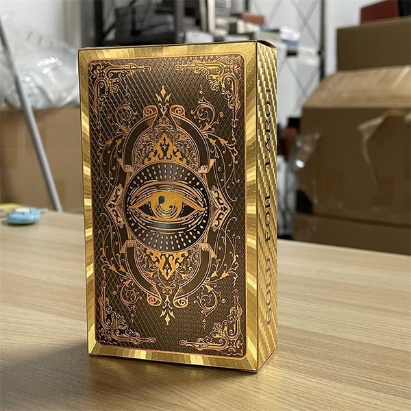 Jogos ao Ar Livre Actividades Tarot Dourado 12x7cm Baralho Inglês Clássico para Principiantes com Livro Guia de Papel a Cores Cartas de Aprendizagem de Alta Qualidade Runas Adivinhação 230615